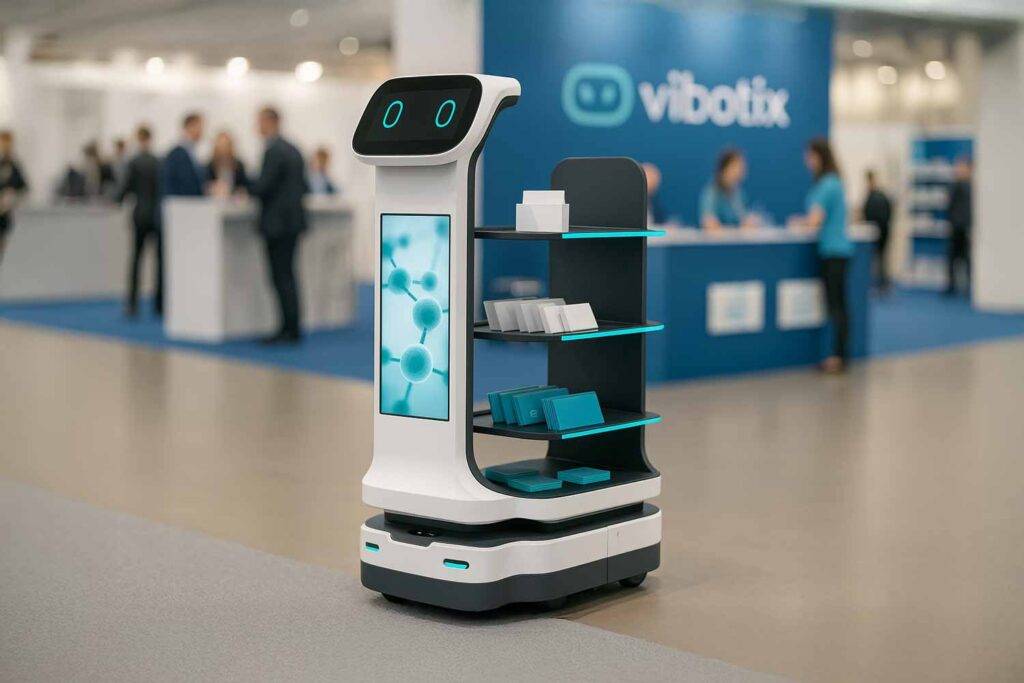 Vibotix Serviceroboter auf Messe im Einsatz: innovative Robotik für fesselndes, spannendes und interaktives Eventmarketing.